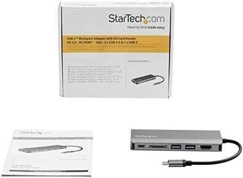 Multiport USB Hub Adapter Docking Station for Laptop with HDMI and Type-C Ports