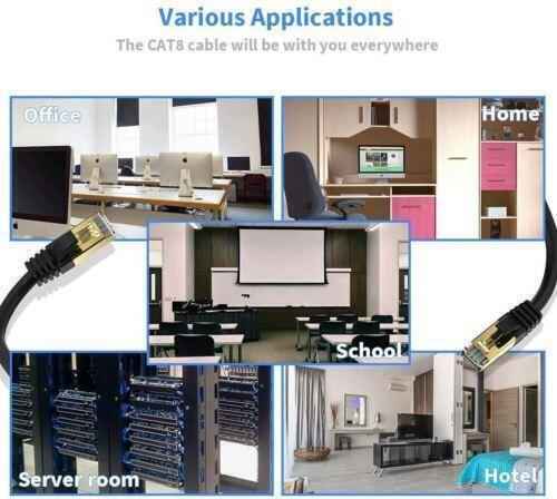 Network Cable RJ45 CAT8 40Gbps Network Gold Plated Fast Internet Patch Lead