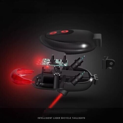 Pursuit Laser Bike Lane Marker and Tail Light / Rear Light with 7 LED Functions
