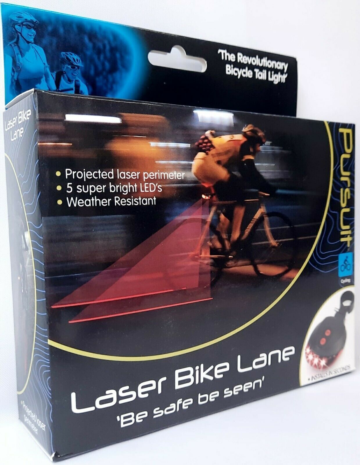 Pursuit Laser Bike Lane Marker and Tail Light / Rear Light with 7 LED Functions