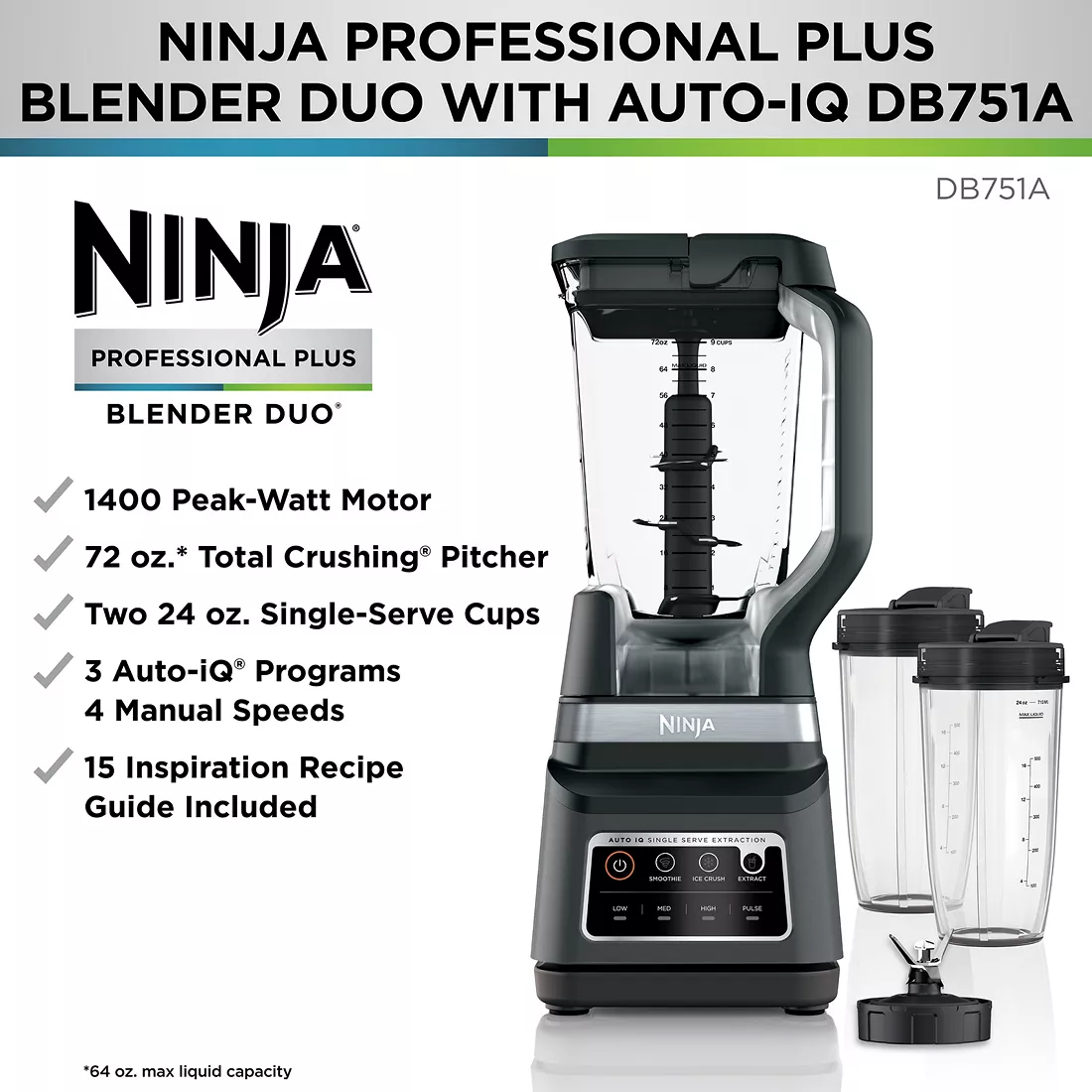 Ninja Professional Plus Blender DUO with Auto-iQ