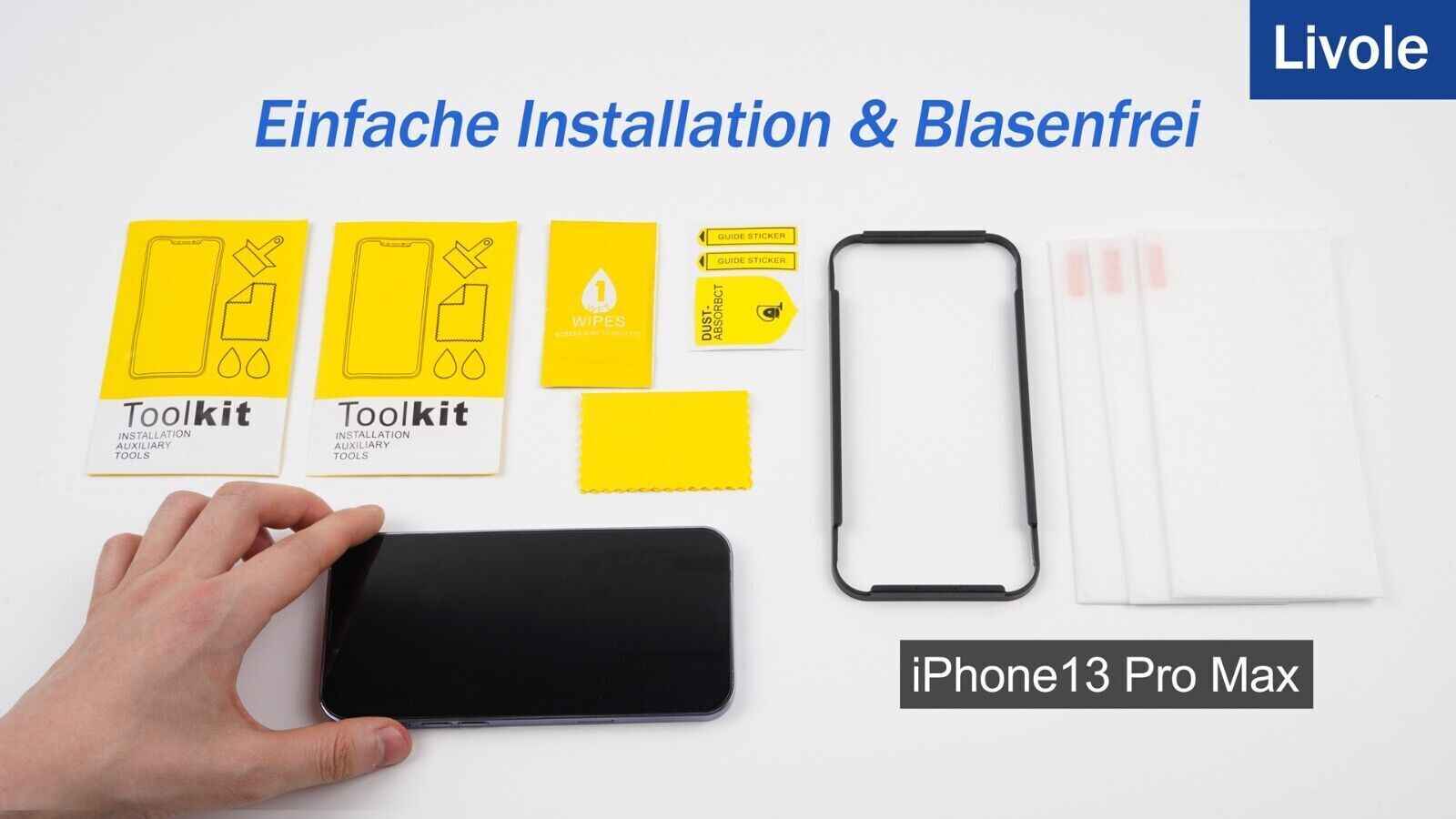 Screen protector for iPhone 14 Plus & iPhone 13/15 Pro Max Tempered Glass 3 pack