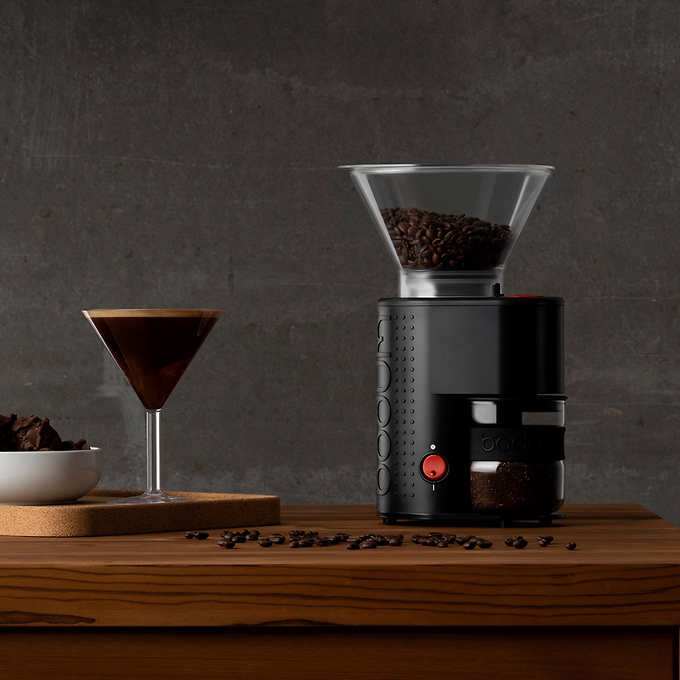 Bodum Bistro Burr Coffee Grinder, Electric Burr Coffee Grinder Adjustable Grind with 12 Settings