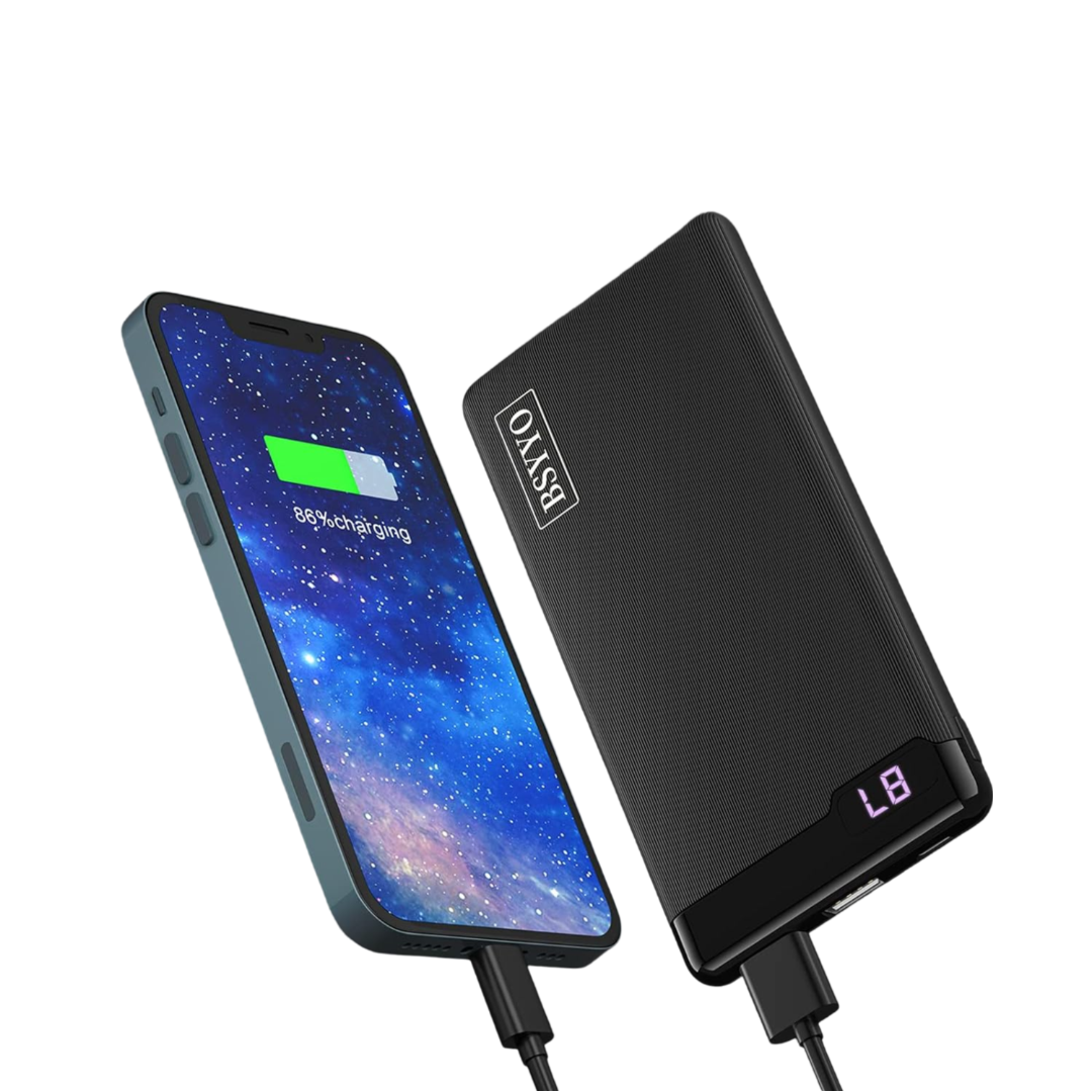 BSYYO power bank15W 10600mAh LED display portable charger 2 USB A ports 1 USB C
