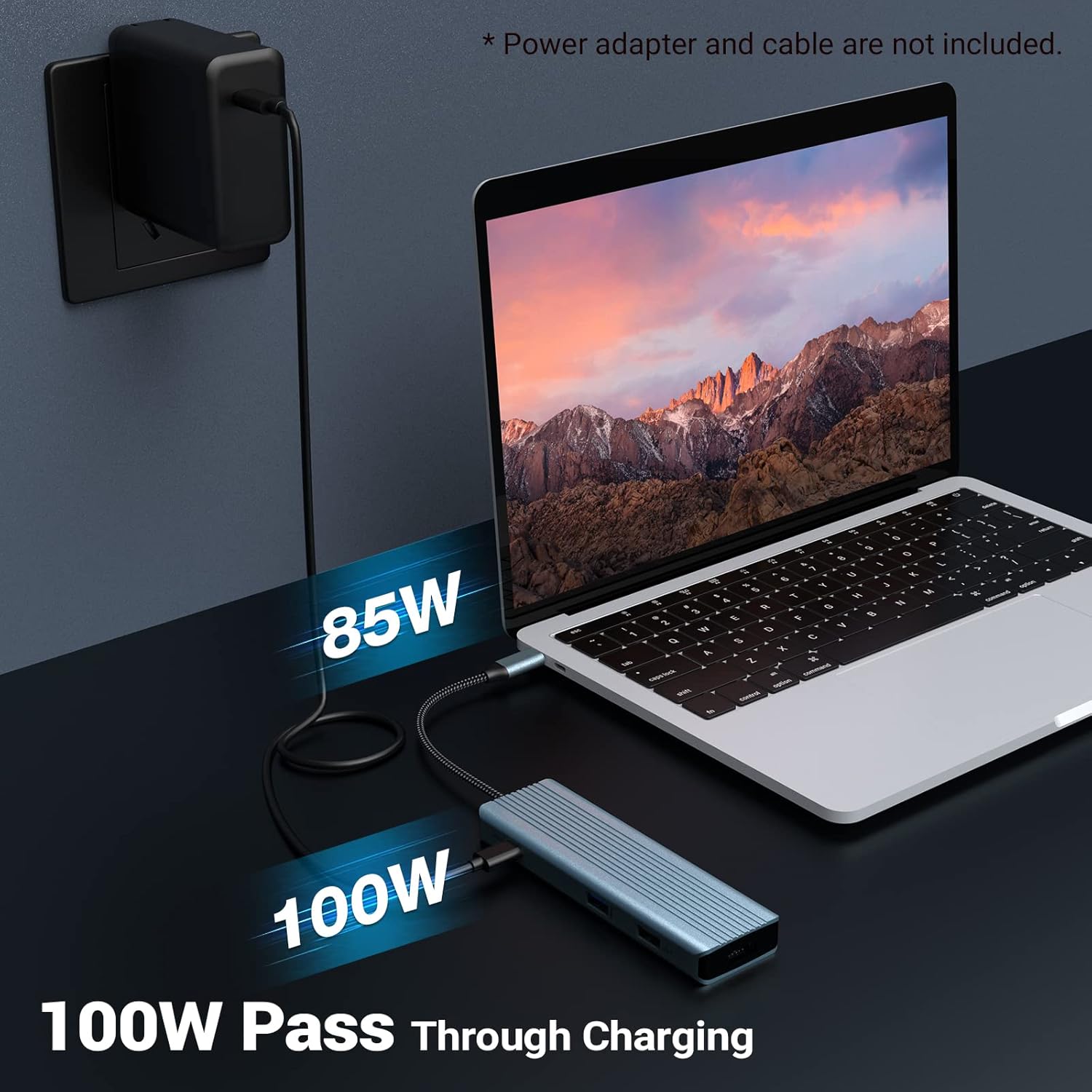 USB C Docking Station 9 in 1 HDMI 4K@30Hz HDMI SD/MicroSD & More