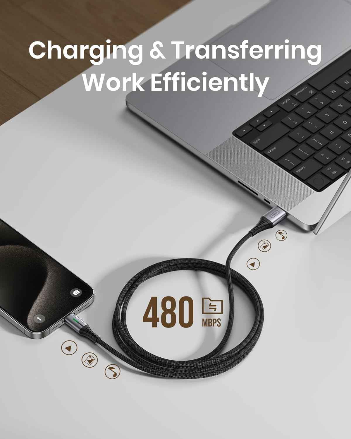 USB-C Fast Charging Cable 3.1A - 5 Pack for Phones, Consoles, and More