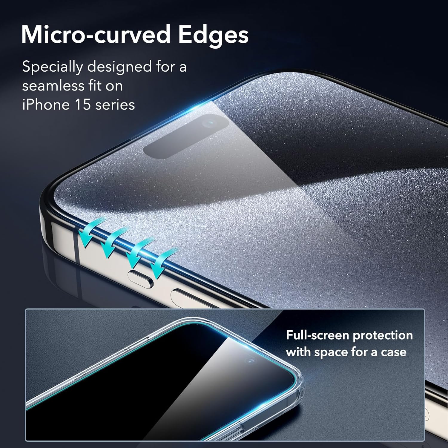 Premium iPhone 15 Pro Max Screen Protectors - 3 Pack + Lens Protector Top Class