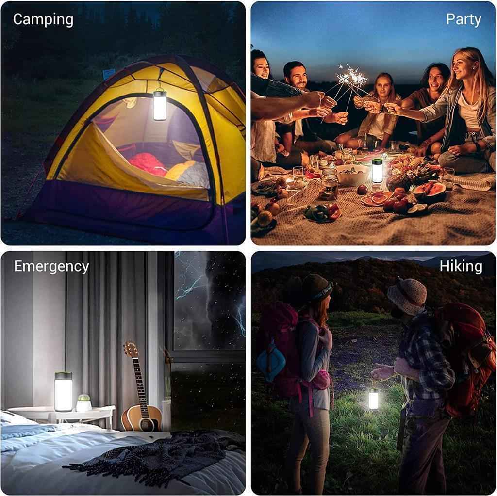 Camping Lights Rechargeable LED 400LM 5 Light Modes also Charges Phones - 2 Pack