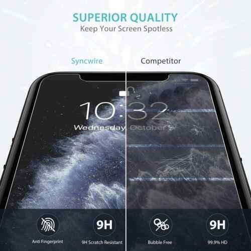 2-Pack iPhone 11 Pro Max Screen Protectors, Tempered Glass with Install Frame