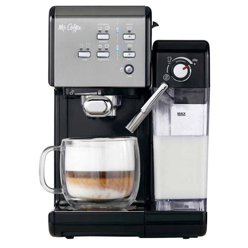 Mr. Coffee One-Touch 19 Bar Pump Programmable Espresso Maker Machine, CoffeeHouse Espresso and Cappuccino Machine