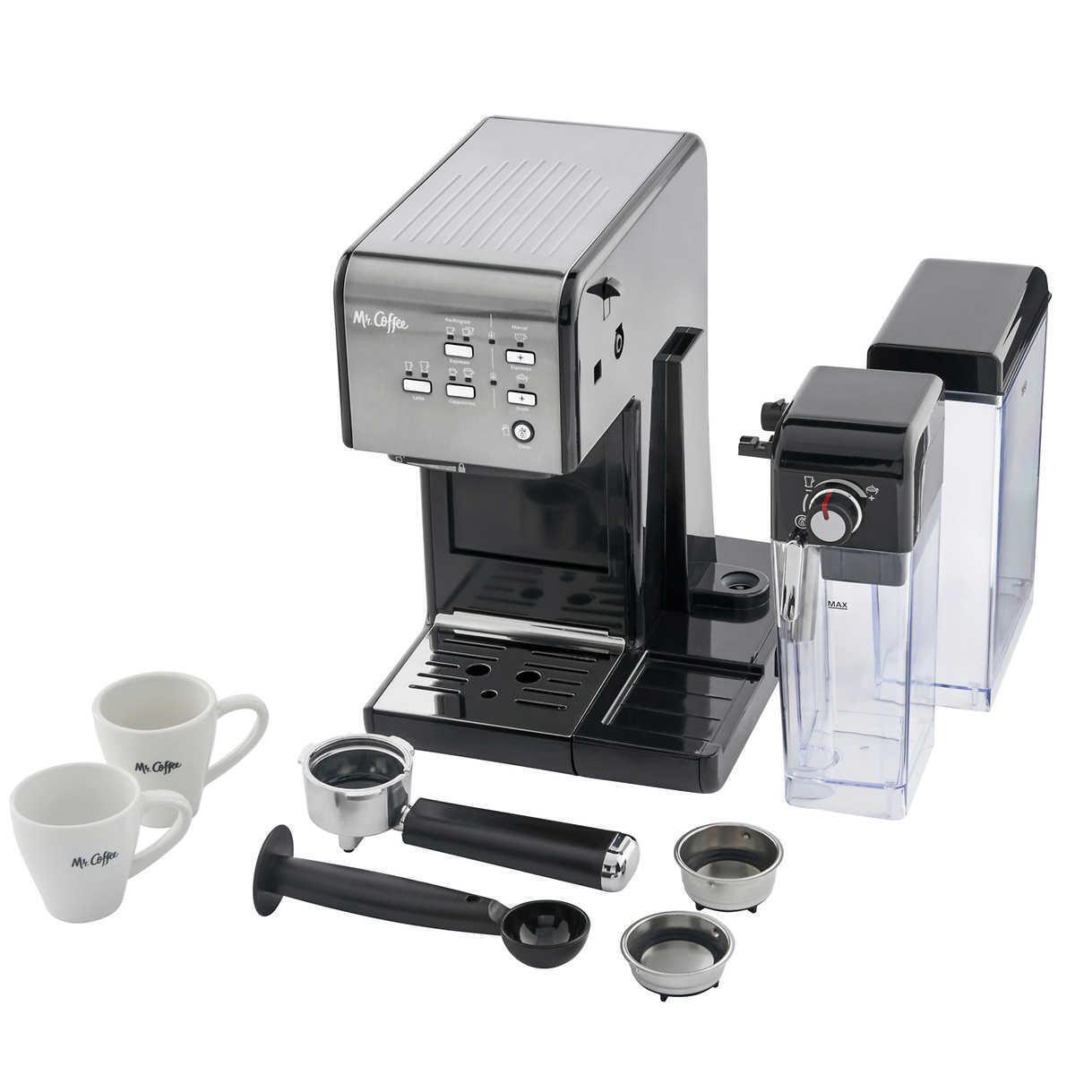 Mr. Coffee One-Touch 19 Bar Pump Programmable Espresso Maker Machine, CoffeeHouse Espresso and Cappuccino Machine