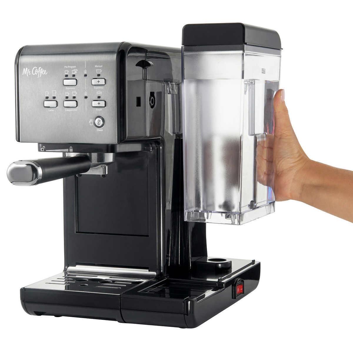 Mr. Coffee One-Touch 19 Bar Pump Programmable Espresso Maker Machine, CoffeeHouse Espresso and Cappuccino Machine