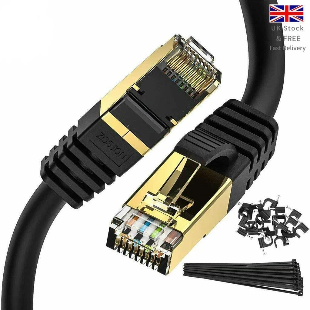 Network Cable RJ45 CAT8 40Gbps Network Gold Plated Fast Internet Patch Lead