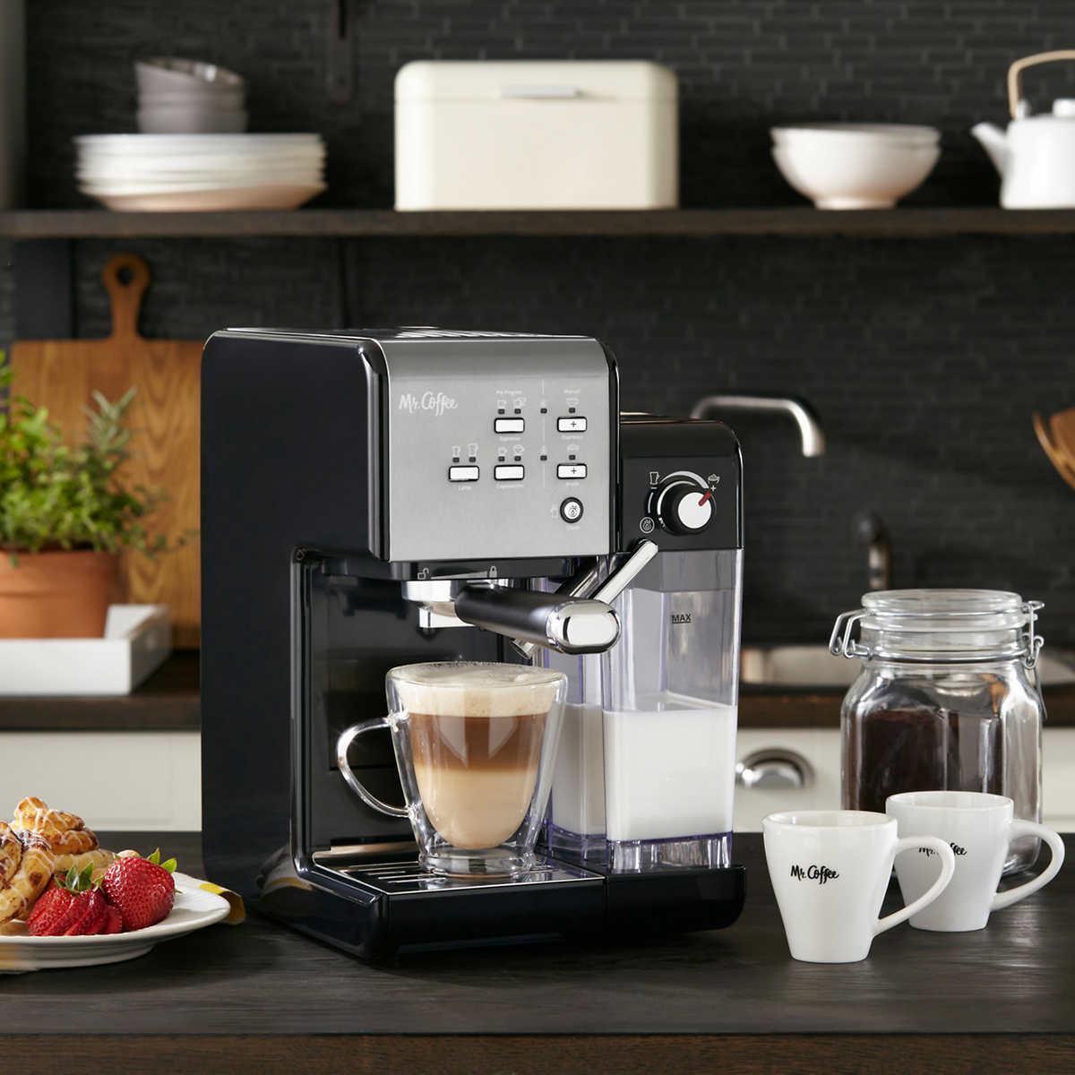 Mr. Coffee One-Touch 19 Bar Pump Programmable Espresso Maker Machine, CoffeeHouse Espresso and Cappuccino Machine