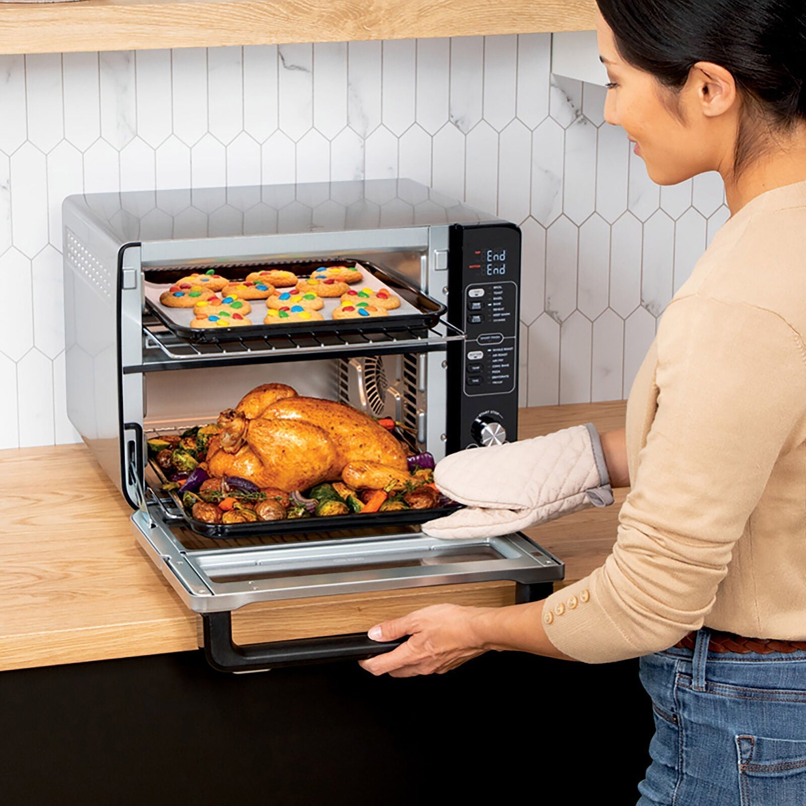 Ninja 14-in-1 Double Oven with FlexDoor Creates Two Separate Ovens