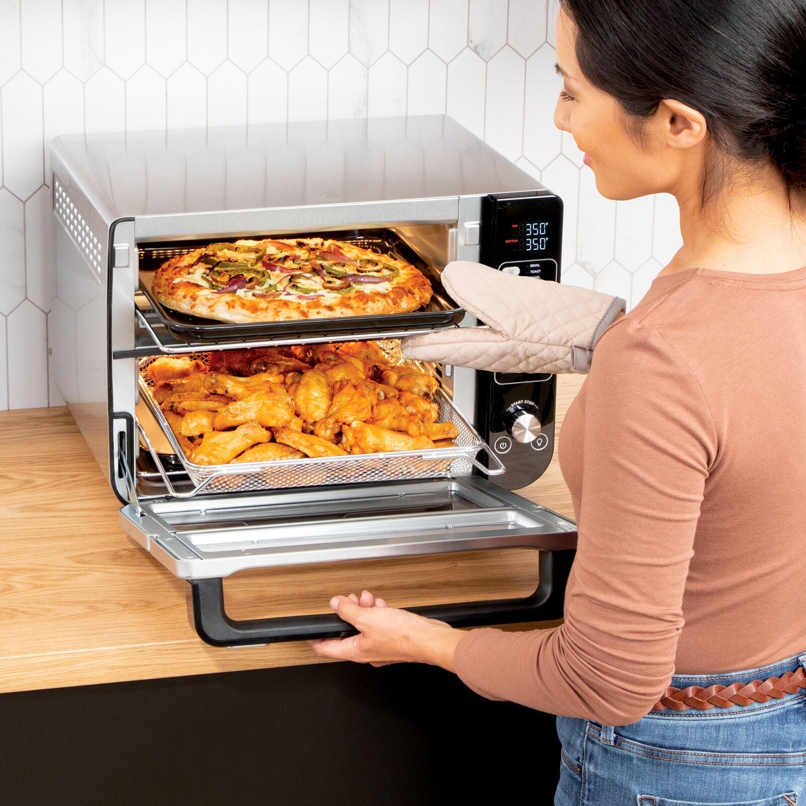 Ninja 14-in-1 Double Oven with FlexDoor Creates Two Separate Ovens